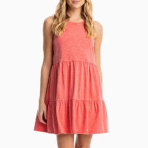SOUTHERN TIDE NATALIA SUN FARER TIERED TANK DRESS RED ROGUE
